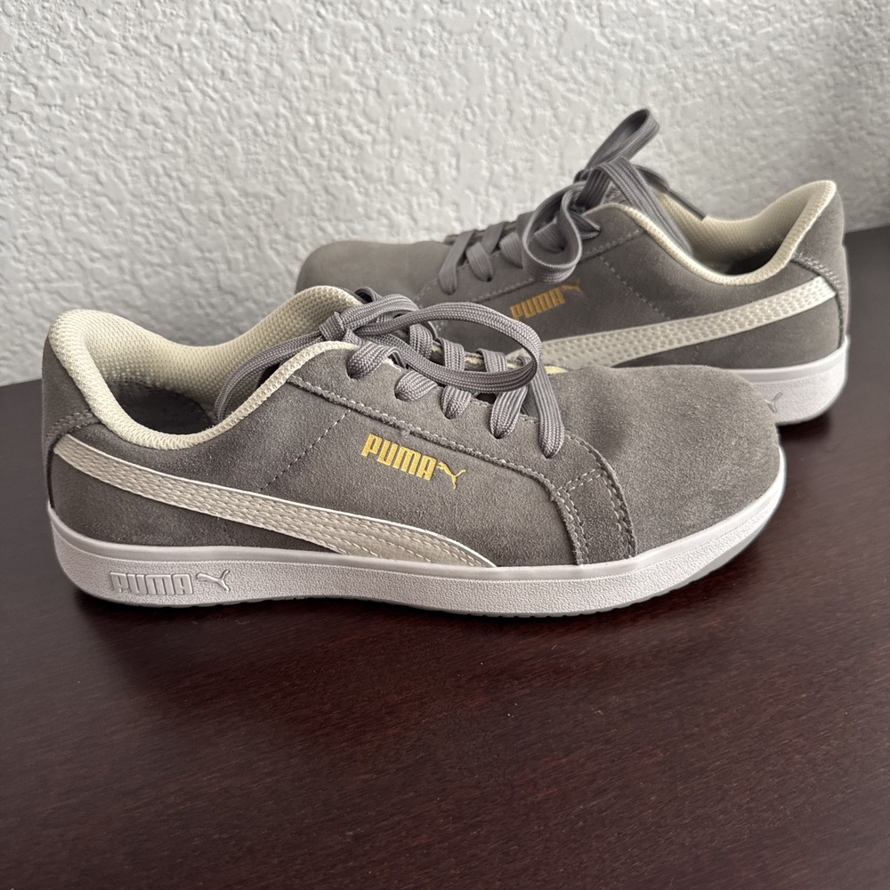 Puma Safety Iconic Suede Low Women's Composite Toe Slip Resistant Shoes Gray 8.5